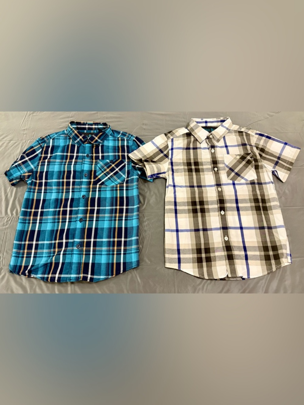 Bold Blue Button-Up Shirts, size 7